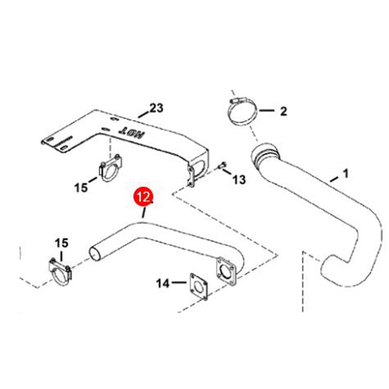 Reemplazo directo para Bobcat Excavator 430 - Tubo de escape 7000322 6682483