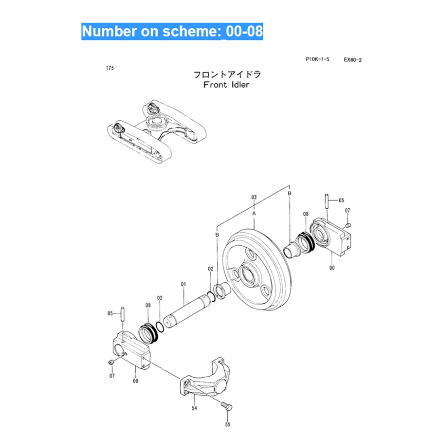 BUY For Hitachi Excavator EX60-2 EX60-3 EX60LCK-3 EX60LCT-3 EX60T-2 EX75UR EX75UR-3 Idler 9097575 for sale