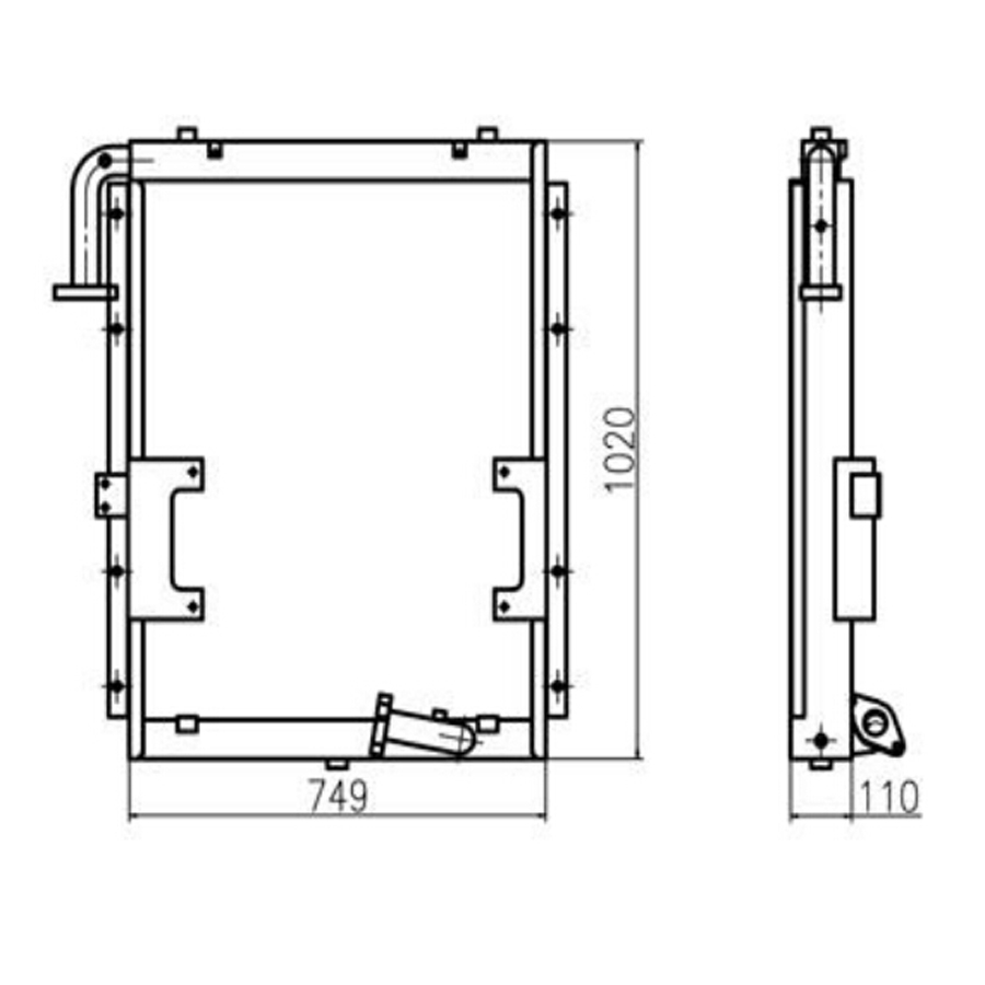 Compatible con Hyundai Excavator R205-7 Hidraulic Oil Cooler