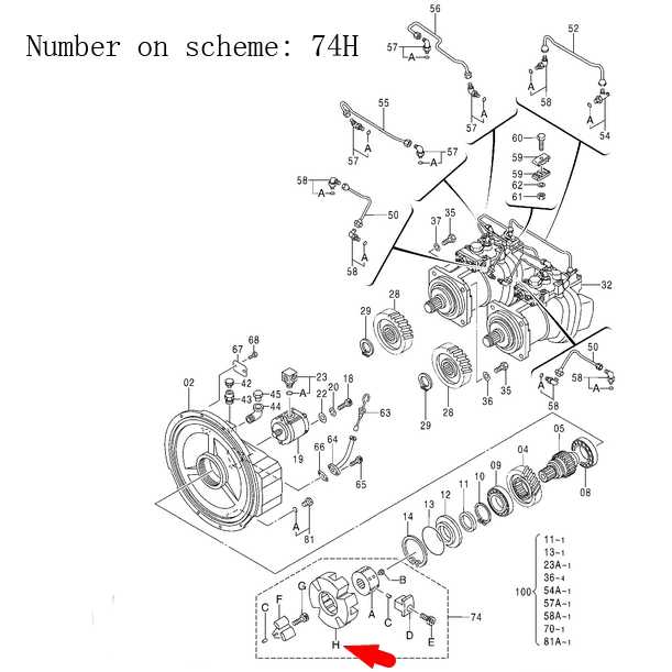 Compatible con John Deere Máquina de coser forestal 3154G 3156G 3754G 3756G 3754D Pump Coupling Element 4655134 3154G,3156G,3754G,3756G,3754D