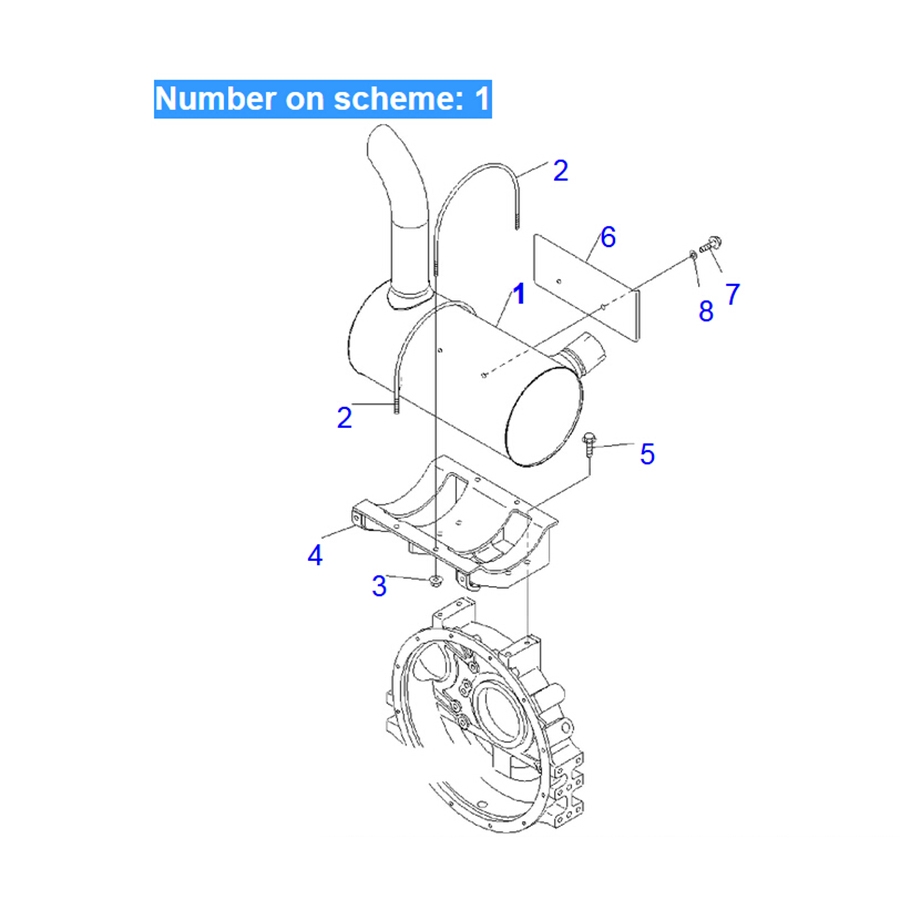 BUY For Komatsu Excavator PC138US-8 PC138USLC-8 PC118MR-8 PW118MR-8 Muffler Silencer 6271-11-5210 for sale