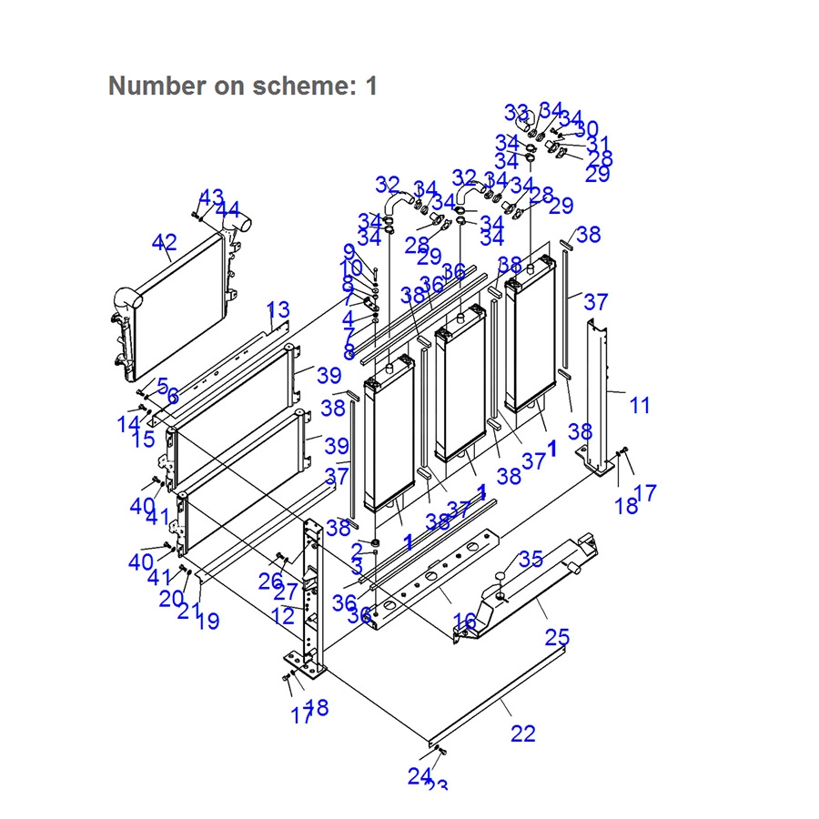 Compatible con Komatsu Excavator PC800-8 PC850-8 Water Tank Radiator Core A 209-03-41210 2090341210 PC800-8,PC800-8E0,PC800-8K,PC800-8R,PC800-8R,PC800PC8SE-850,PC800PCSE-8E8PCR