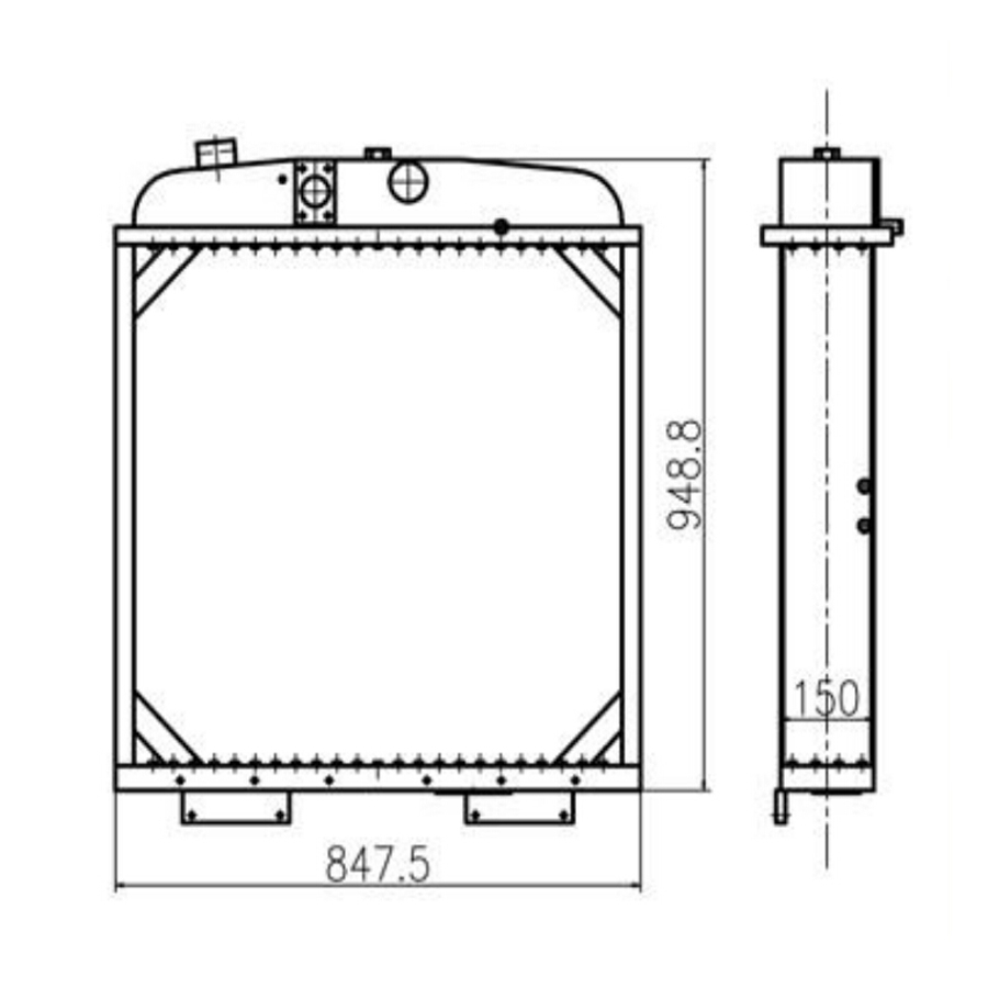 Compatible con Komatsu TY220 SD22 Water Tank Radiator Core ASS'Y TY220,SD22