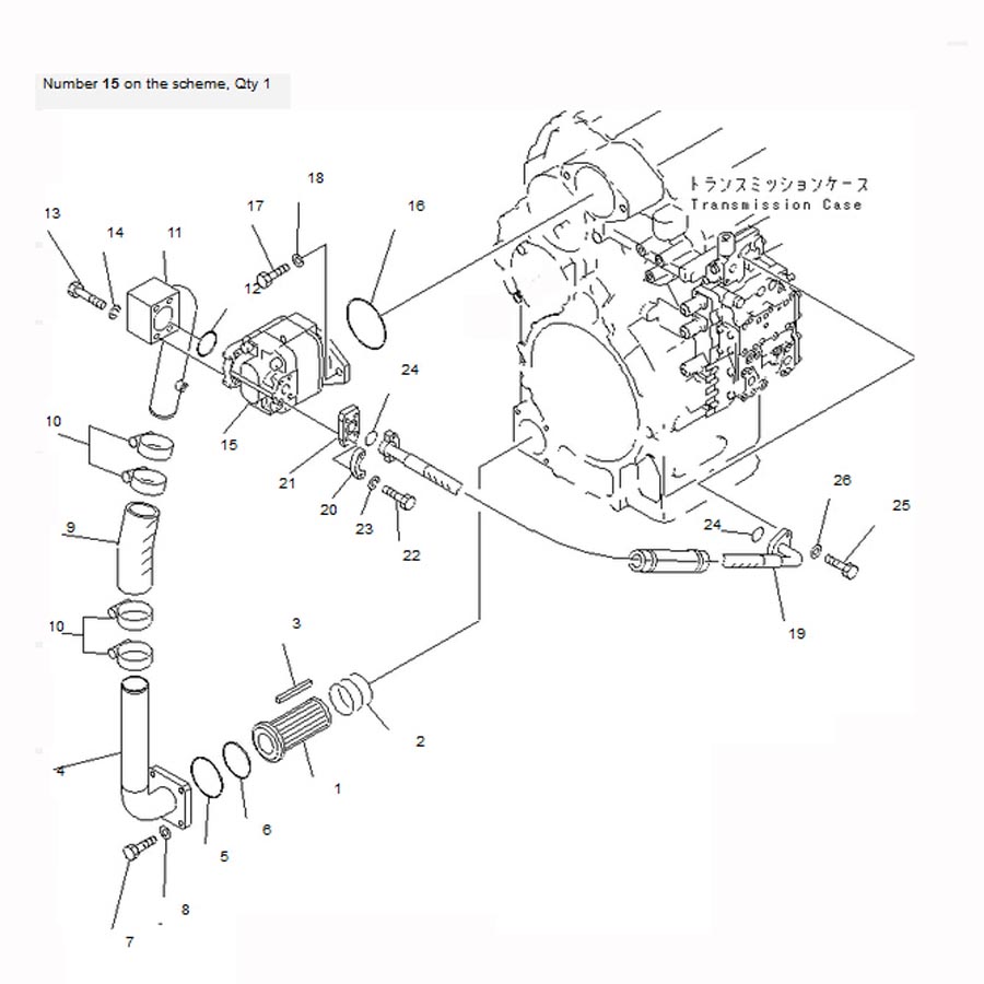 Compatible con Komatsu Wheel Loader WF450-3 WF450T-3 Bomba de transmisión 705-22-40070 7052240070