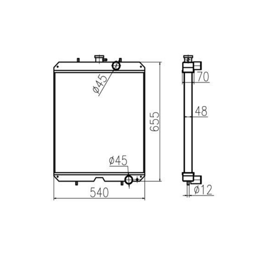 Compatible con Yanmar Water Tank Radiator Core ASS'Y 129944-44501 12994444501