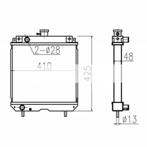 Compatible con Kubota B2710 Water Tank Radiator Core ASS'Y sKubota B2710ModelsKubota B2710