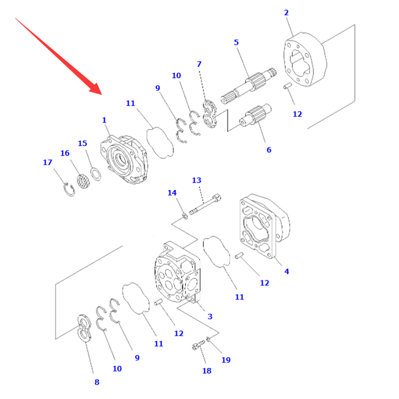 Buy Pump Assembly 705-21-41030 for Komatsu Wheel Loader WA430-6