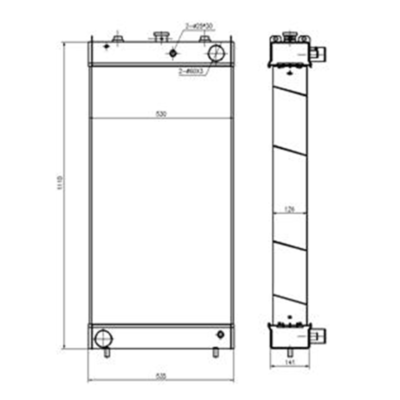 Compatible con Komatsu D65WX-15E0 65EX-15E0 D65PX-15E0 Bulldozers - Water Tank Radiator 14X-03-35111 14X0335111 D65WX-15E0, 65EX-15E0, D65PX-15E0