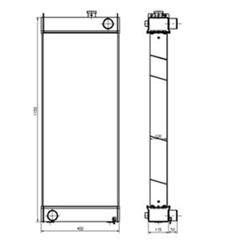 Adaptado para Komatsu Wheel Loader WA380-6 - Water Tank Radiator 423-03-41110 4230341110